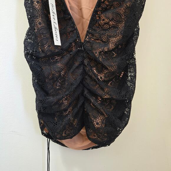 NWT For Love & Lemons Halle One Shoulder Mini Dress Black Size Medium - Picture 8 of 13